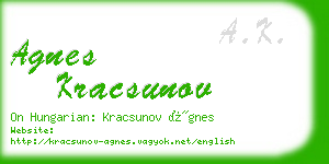 agnes kracsunov business card